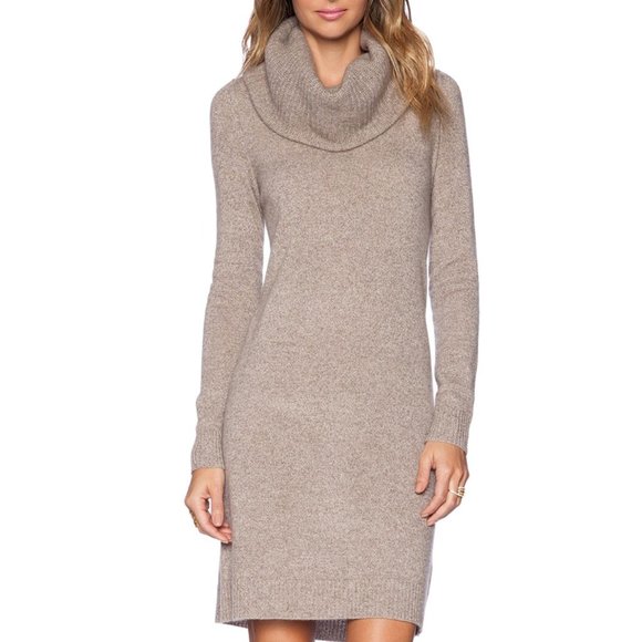 NWT White & Warren Revolve Midnight Marl Shakerneck Cashmere Dress Size Large - Picture 1 of 7